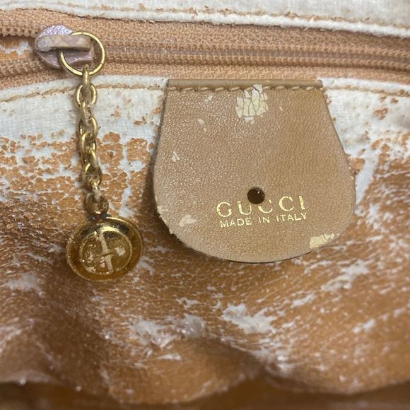 Vintage Gucci Monogram Boston Canvas Leather Handbag Shoulder Bag Made in Italy - Picture 8 of 9